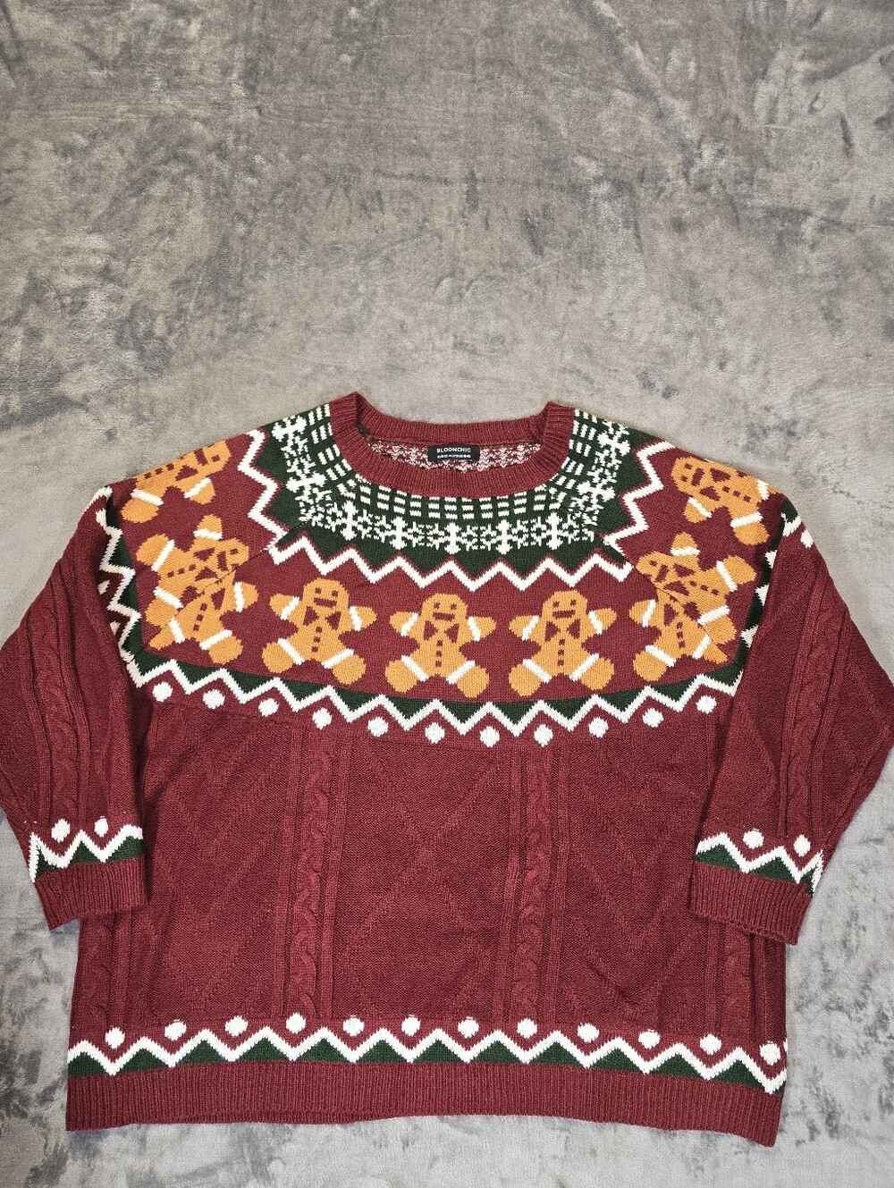 Bloomchic Gingerbread Man Christmas Knit Sweater Size 2XL